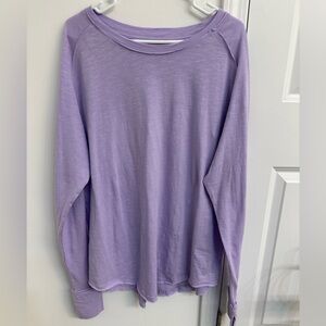 ⭐️ WE THE FREE Lavender Oversized Long Sleeve Tee NWT - Sz Small, Fit Like Large